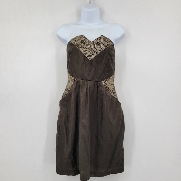 Ecote Urban Outfitters UO Black Boho Dress Womens Medium Iridescent Bohemian - Picture 16 of 16